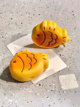 1个独特的鲷鱼烧造型蓝牙耳机保护套，时尚防震保护壳，适用于 1/2/3/4、Pro 1/2，适合作为圣诞礼物送给家人、朋友、男女朋友