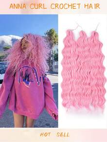 Heat-Resistant 24 Inch Synthetic Braiding Hair Extensions Loose Deep Wavy Braid Hair Water Wave Ombre Brown Twist Crochet Curly Anna Hair For Christmas New Year - Multicolor - View 26