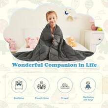 Weighted Blanket 7lbs 40"X 60" Grey Heavy Blanket For 60-80lbs Weighted Blanket For Cooling And Heating With Premium Glass Beads Thick Blanket All-Season - 01-灰+36''x48''-2磅 - 查看 4