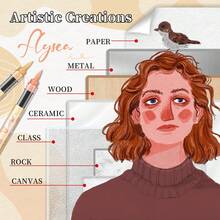 Skin Tones Art Markers,12/24/36/48 Color Soft Brush Tip Acrylic Paint Pens, Quick-Drying Waterproof Acrylic Paint Markers For Illustration Sketching, Wood,Glass,Fabric,Rocks Painting - Skin Tone Marker - View 11