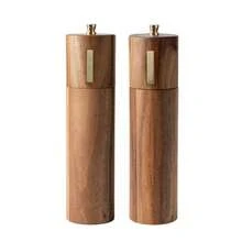 1pc/2pcs/3pcs Manual Wooden Pepper Grinder Set, Rosewood Pepper, Sea Salt, Rose Salt Grinder Bottles - Brown - View 12