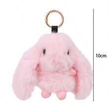 仿貂毛可爱兔子玩偶挂件钥匙扣，毛绒兔子玩偶包包挂件，卡通汽车钥匙扣饰品配件装饰——礼品。家居装饰、派对装饰、生日礼物和各种节日礼物的完美之选，时尚。时尚单品。奢华。缝纫。DIY。 - 彩色 - 查看 2