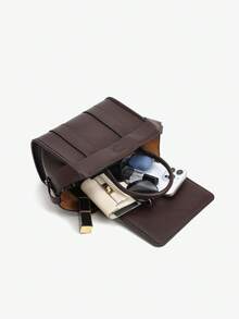 1pc Burgundy Minimalist Commuter Handbag, Women's Fashion Versatile Tote Shoulder Bag, Convertible Shoulder Crossbody Top Handle 3-Way Bag, Suitable For Daily, Commute, Party, Business, Casual, Travel, School, Pairs Well With Blouse, Dress, Suit, Coat - Burgundy - View 10