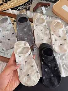 4 双女士轻便船袜，舒适透气防滑，白色和灰色袜子，适合春夏季