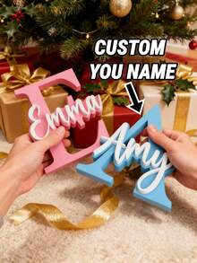 1Pc Custom 3D-Printed Initial Sign,Custom With Your Initial & Name,Sleek PLA Monogram Plaque,Freestanding/Wall-Mount,Modern Home-Office Decor & Gift - Multicolor - View 1