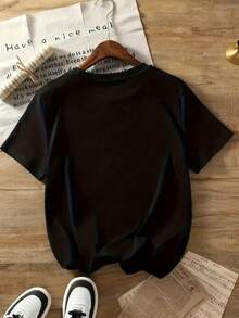 Two Hearts T-Shirt, Women's Casual Summer Fashion, With Lightweight And Soft Fabric. - 黑色 - 查看 2