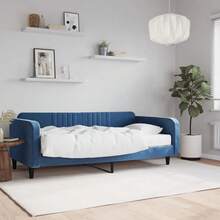 vidaXL Tagesbett Mit Matratze, Blau, 100x200 Cm, Samt - Blau - Übersicht 1