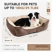 HAZOOWILL All-Season Dog Bed Mat - Soft Square Pet Bed Cushion, Suitable For Small To Large Dogs & Cats, High Resilience PP Fiber Filled, Comfortable & Durable Lounge-Style Design, Multiple Sizes & Colors Available - Multicolor - View 17