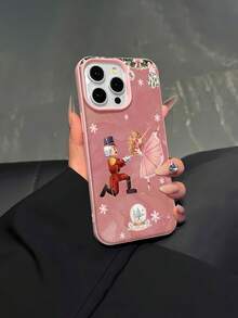 Funda para móvil con diseño de bailarina del Cascanueces. Compatible con teléfonos ,  17,  16 Pro Max,  15 Pro Max,  13 y  12. Fabricada en TPU para una protección eficaz contra golpes y caídas. Un regalo ideal para familiares, amigos, seres queridos, parejas y para Navidad. - Rosa - Ver 4