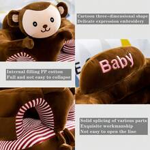 LOVEWE 1-Piece Cartoon Animal Plush Sofa Chair - Durable Thickened Learn To Sit Up Seat | Christmas Living Room/Bedroom Kids Furniture - 大象灰 - 查看 9