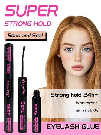 Adhesivo y sellador de pestañas 10ml, pegamento y sellador de pestañas individuales, súper fuerte adhesión, extensiones de pestañas DIY, adhesión de 48-72 horas, pegamento impermeable para pestañas en racimo, herramienta de maquillaje, pegamento de pestañas, pegamento de pestañas