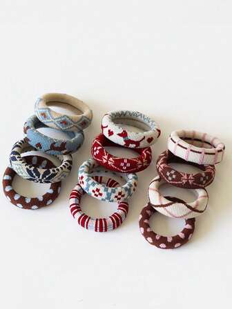 极简彩绘发圈，新款高弹无缝发绳，呵护秀发，女士发饰