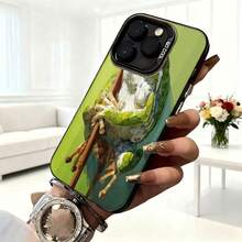 Cubierta de telefono con diseño de rana verde para iPhone 14 Pro Max funda protectora con estampado de rana en silla verde ideal para uso diario y estilo casual - Blanco - Ver 6