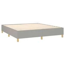 vidaXL Boxspringbett Mit Matratze, Hellgrau, 180x200 Cm, Stoff - Grey - View 4