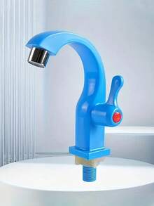 1个现代单孔锌合金水龙头，单冷水浴室洗手盆水龙头，单把手高拱形浴室洗手盆水龙头，带陶瓷阀芯，抛光拉丝表面，适用于厨房、酒吧、浴室和洗手间，家庭、酒店和房车洗手盆，现代家居必备配件，送给家人和朋友的惊喜礼物