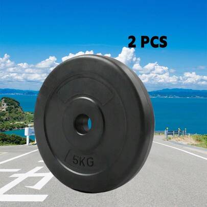 Lislark Weight Plates 1 Inch Vinyl Dumbbell Plates Barbell Weight Set 5KG*2