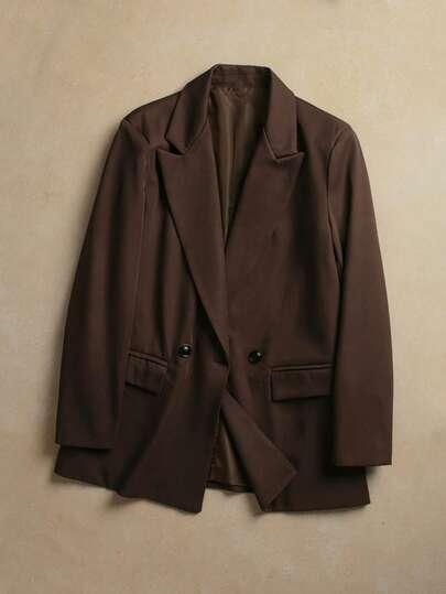 YROOE Women's Spring/Autumn New Casual Business/Commute/Street Fashion/Urban Elegant Blouse, Ins European And American Style Lapel Long Sleeve Loose Blazer