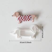 1个可爱腊肠犬造型聚合物粘土模具，高精度切割器 - 用于手工制作聚合物粘土耳环和吊坠 - 彩色 - 查看 6