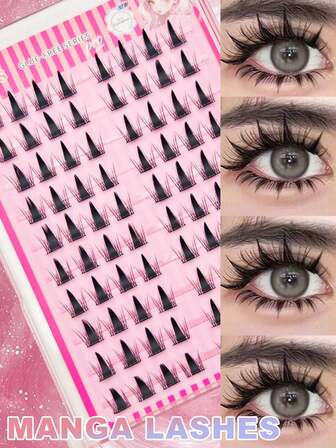 80 piezas de pestañas de manga de dibujos animados autoadhesivas - Diseño ligero de imitación de visón con efecto dramático de agrandamiento de ojos para cosplay, eventos de anime y uso diario de estilo kawaii, Navidad, citas y fiestas