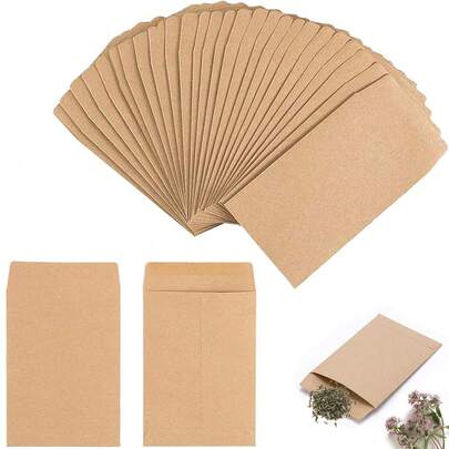 50/100pcs Vintage-Style Seed & Money Envelopes For Gift Cards - Perfect For Small Business Packaging, Cash Storage, And Special Occasions