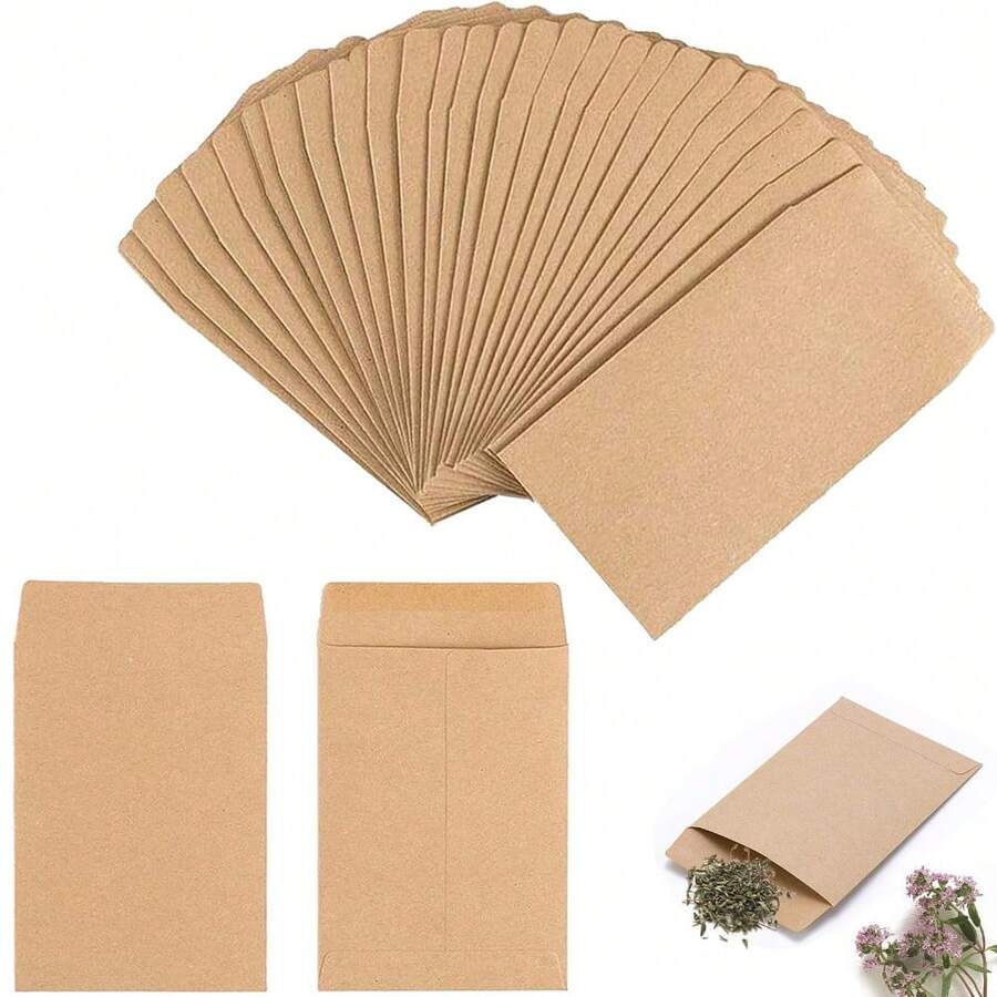 50/100 chiếc phong bì đựng hạt giống và tiền kiểu cổ điển dùng cho thẻ quà tặng - Hoàn hảo cho việc đóng gói của doanh nghiệp nhỏ, cất giữ tiền mặt và các dịp đặc biệt. - Nhiều màu - Xem 1