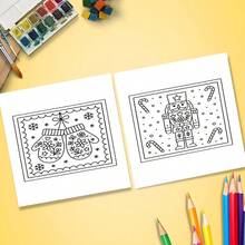 Paisaje poético navideño: En el colorido reino secreto de las imágenes festivas, se desarrolla gradualmente un largo rollo de romance navideño y poesía enfocada, un viaje de colorear, libro para colorear, San Valentín, cumpleaños y otras festividades. Pintura y útiles escolares, 22 páginas, libros, libros para colorear, útiles escolares, escuela, Navidad, Halloween, cumpleaños, regalos de vuelta a la escuela, libros de color, adultos, regalos de Navidad - Una pieza - Ver 4