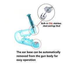 8pcs/Set Disposable Ear Piercing Gun Kit, Includes 4mm White Diamond Earrings And 1 Piercing Assist Tool - 8pcs First Generation Ear Piercer + Auxiliary Device - View 4