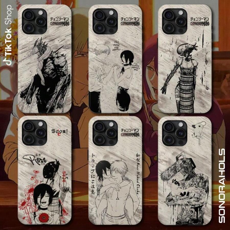 Denji X Reze Phone, I'll Make You Happy I'll Protect You Nana Osaki Girl Anime Phone Cover, Anime Manga Fans Lovers 17 Pro MaxCreative Cartoon Phone, Shockproof And Drop-Resistant Full Protect, Suitable 17/17ProMax/IPhone16/16Plus/16Pro/16ProMax, IPhone15/15Plus/15Pro/15ProMax, IPhone14/14Plus/14Pro/14ProMax, IPhone13/13Pro/13ProMax,Girlfriend, Boyfriend, Valentine's Day, - 黑色 - 查看 1