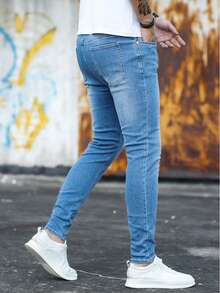 Men Jeans - Washed light blue - View 6