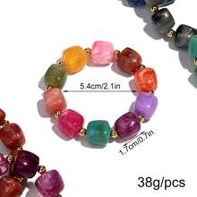 1件套彩色透明亚克力几何串珠弹力手链，时尚CCB圆形串珠可叠戴手链，适合女性日常佩戴及派对首饰礼品 - 串珠手鍊 - 查看 7