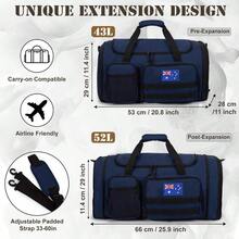 Tactical Duffle Bag For Travel Expandable 52L Large Duffle Bag For Men Gym Duffel With Wet Pocket Multi-Functional Carry On Bags Weekender Overnight Bag Organizer Duffel Bag For Travel