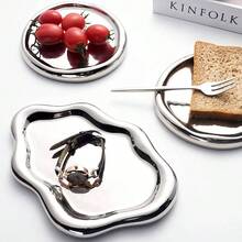 Conch Shape Jewelry Dish Ceramic Holder Ring Trinket Tray, Ocean - Themed Decorative Trinket Dish, Suitable Mother Friend Sister, Gifts Women, Home Decor Trinket DishSea Blue - 銀色 - 查看 5