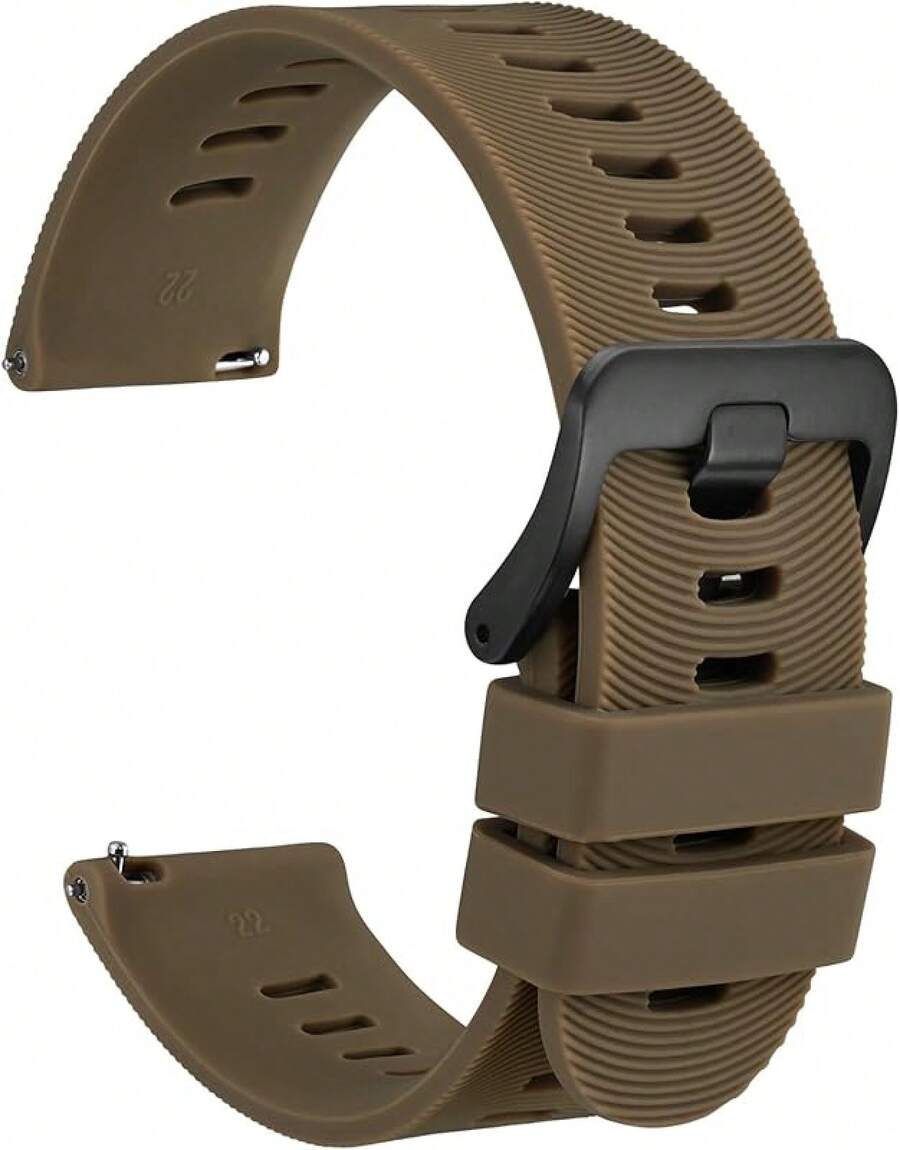 Smart Watch Strap - Brown (Black Buckle) - View 1