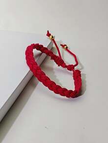 1pc Casual & Fashionable Handmade Braided Wave Pattern Bracelet Suitable For Women's Daily Wear