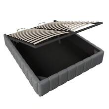 Upholstered Bed, 140*200cm, Hydraulic Storage, Without Headboard, Without Mattress, Beige