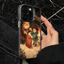 Funda de Teléfono Blanca con Impresión de Santa Claus y Niño en Escena Navideña para  14 Pro Max  13 Pro  Galaxy S23 S22 Adecuada para Todas las Estaciones Opción de Regalo Ideal - Negro - Ver 4