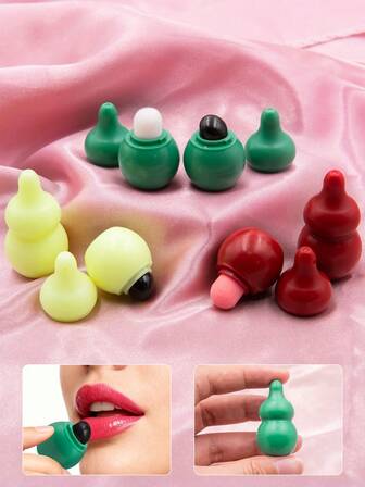 1pc Silicone Lip Brush, Mini Gourd Shaped Pendant Portable Lipstick Makeup Brush With Cap, Multi-Purpose Ultra-Fine Fiber Concealer Brush, Suitable For Lipstick, Lip Gloss, Concealer, Cosmetic Makeup Tools