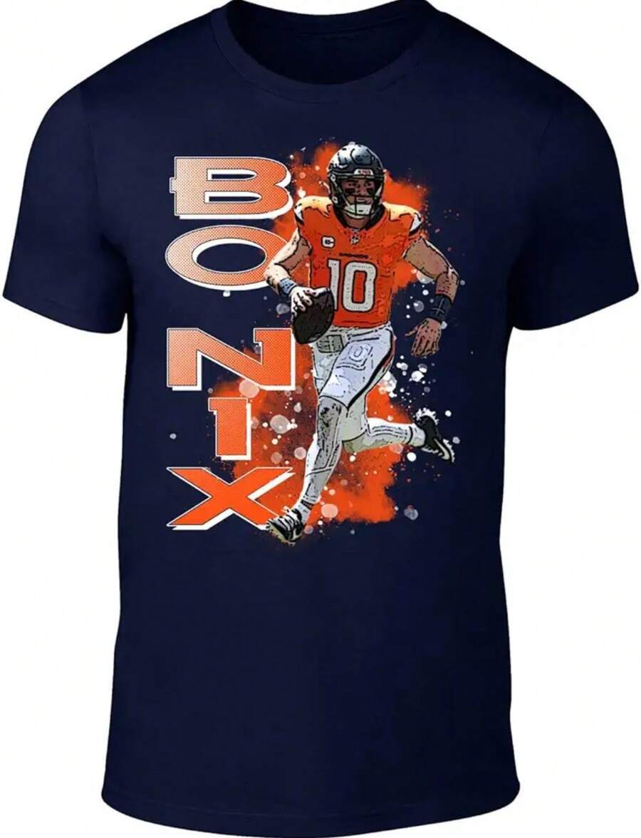 DTGVirgil Denver Bo Nix Spray Paint Style Throwback Style T-Shirt Mens Adult - màu đen - Xem 1