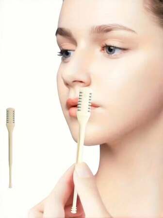 1pc Double-Sided Nose Hair Trimmer, 2-In-1 Nose Hair Removal Tool, Portable Manual 360° Rotating Nose Hair Trimmer, Includes Ear Spoon, Suitable For Men And Women, Dual-Head Nose Hair Shaver Razor Grooming Trimmer