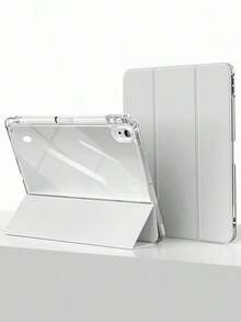 1pc Elegant Gray Acrylic Transpart Protective Compatible With , Supports Sleep/Wake Function.Accessories.And New Year Festive Teddy Bear Pattern Tablet Protective With Built-In Pen Slot Silicone Material And Tri-Fold Stand Design Stylish Cute Holiday Themed Cover Daily Use During Festive Season - Màu tím - Xem 9