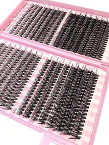 640pcs 30D/40D/50D High Capacity Lash Book Individual Faux Mink Eyelashes, Fluffy Wispy Lashes 0.07mm D Curl 9-16mm Mixed Length, Natural Soft Eyelash Extension Makeup, Suitable For Any Style, Reusable, Fit For Daily Makeup, Wedding, Date, Party, Music Festival, Halloween, Christmas - D - 查看 4
