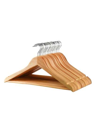 Kit 90 Cabides Para Roupas Em Madeira Premium Marrom