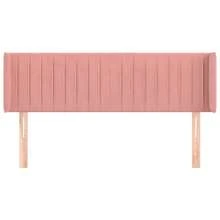 vidaXL Kopfteil Mit Ohren, Rosa, 147x16x78/88 Cm, Samt - Red - View 3