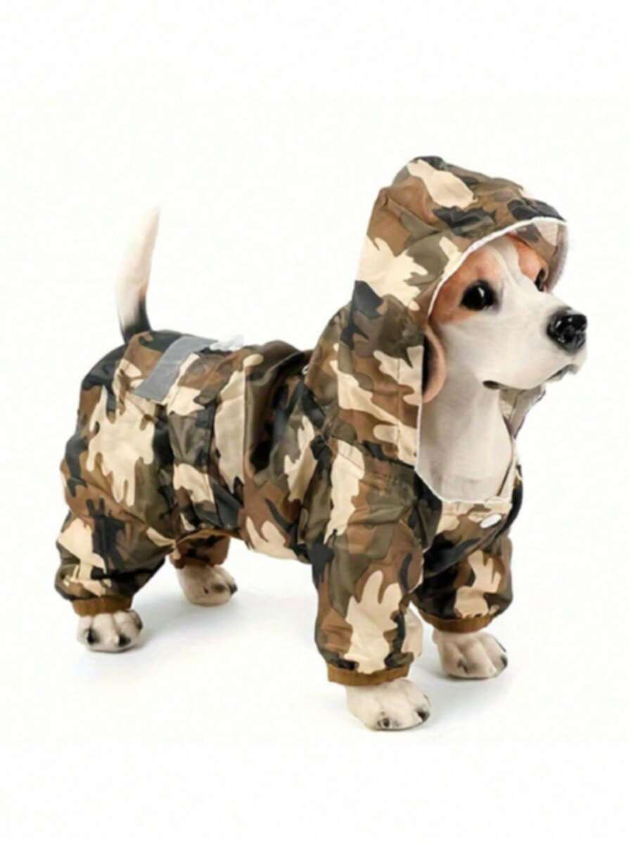 Camouflage Pet Raincoat Double-Layer Raincoat Suitable For Autumn And Winter Waterproof, Snow Proof, Warm, Cat And Dog Universal - Multicolor - View 1