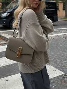 Fall Clothes For Women Minimalist Beige Knit Cardigan Button With Front Pockets – Effortless Everyday Style