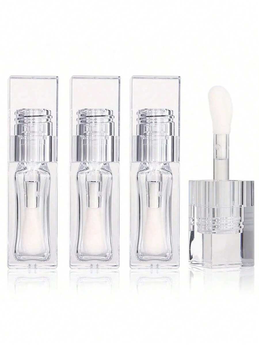 6.5毫升透明可填充润唇膏管 - 白色丰唇管,带大号刷头,方形迷你空唇彩油瓶 | 完美包装,便携旅行必备迷你补充装 | 非常适合存放口红/唇彩/唇釉/粉底小样 | 适合日常使用/旅行/出差/上学,是完美的节日/圣诞节/情人节礼物和返校必备品 - 彩色 - 查看 1