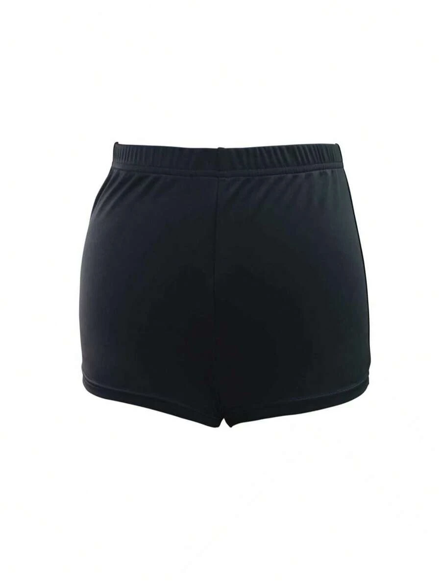 PETITE 低腰迷你短裤 Ibiza 适合春夏波西米亚风、夏季、度假、沙滩装 - 黑色 - 查看 1