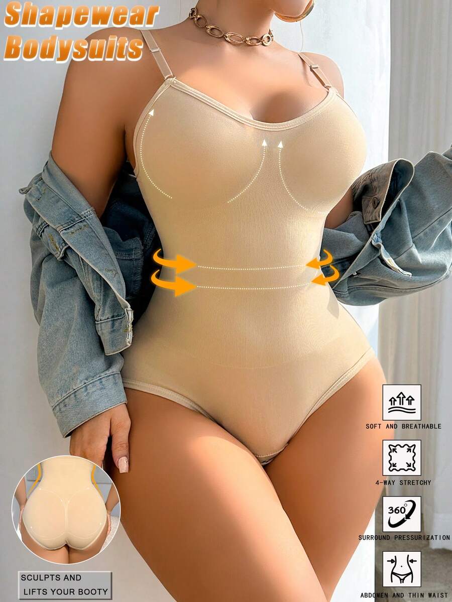 1pc High Elasticity Knitted Fabric Shapewear, Sculpting Hips & Waist For Women - Khaki - View 1