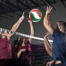 1pc Red, Green & White Patchwork Volleyball, Soft PU Material, Suitable For Beach, Water, Indoor & Outdoor Volleyball Games And Training, For Adults Men & Women - Multicolor - View 4