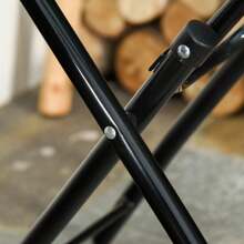 Outsunny Round Folding Side Table, Garden Table With Glass Top Ø 45 Cm, In Black Metal For Balcony And Terrace